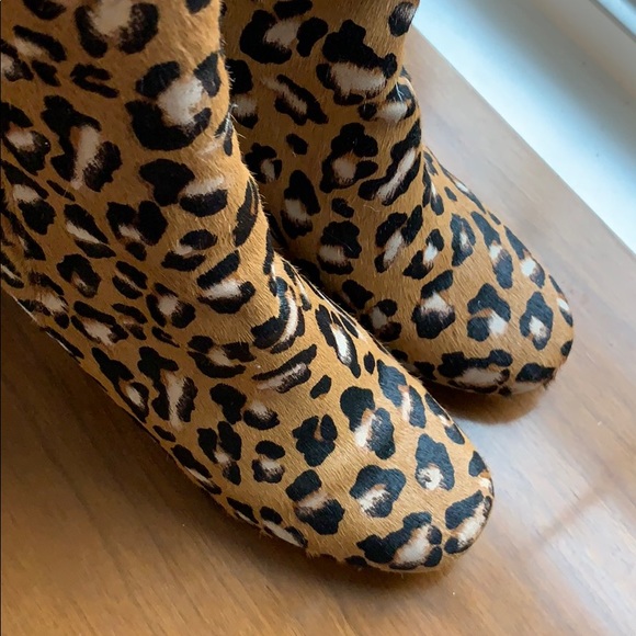 Farylrobin Leopard Calf Hair Boots - Size 10 - Picture 2 of 8